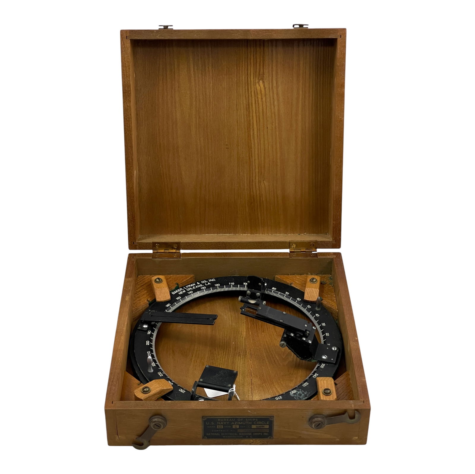 Vint. WWII Bureau Of Ships U.S. Navy Azimuth Circle Mark 3 MOD 2 10801 Baker, Lyman & Co New Orleans (1 of 8)