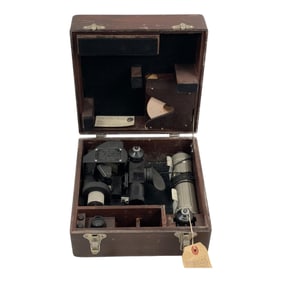 Vintage WWII Air Force U.S. Army Fairchild Aviation Sextant A-10 AF423106 W/ Original Wooden Box