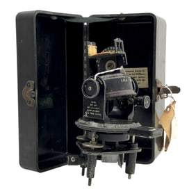 Vintage WWII Astro Compass MK II Serial No. 3688 The W.W. Boes Co. W/ Wooden Case