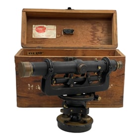Vintage David White & Co Survey Transit Level No. 47521w/ Wooden Case