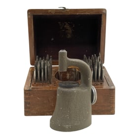 Vintage Rotary Steel Punch Set in Wood Case