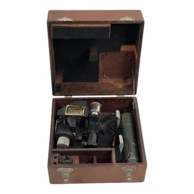 WWII U.S. Army Air Service A-10 Sextant by Fairchild with Case & Light
