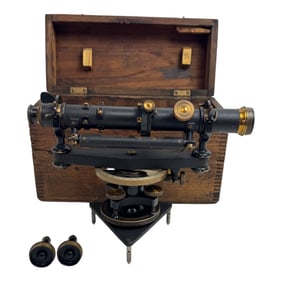 Antique Keuffel & Esser Theodolite No. 46103 in Original Case