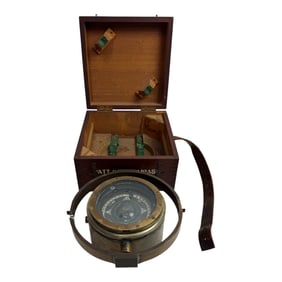 Antique Brass Ship’s Submarine Compass – PAT. 0921 No. C792