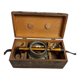 Vintage Boston Surveying Instruments  with Wood Box