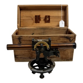 Antique Surveying Transit Level with Case