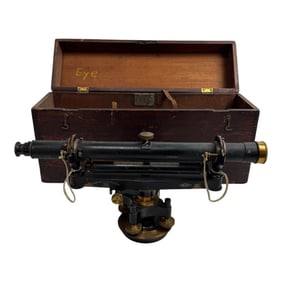 Vintage Survey Buff Survey Transit with Case 18"