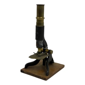Antique c. 1880 Brass English Microscope