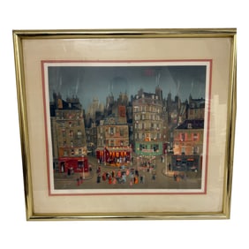 Michel Delacroix Signed Lithograph "Le Grand Ball" 33 x 29 in