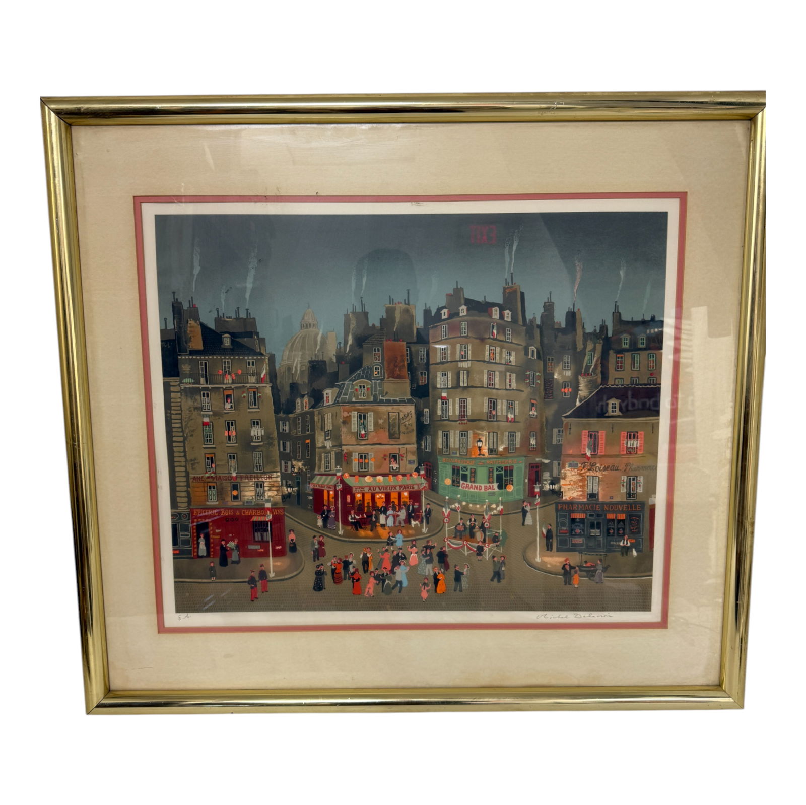 Michel Delacroix Signed Lithograph "Le Grand Ball" 33 x 29 in (1 of 5)