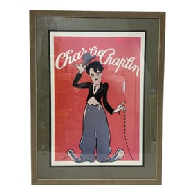 Charlie Chaplin Print Roger Cartier Framed