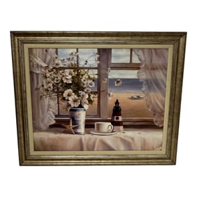 Vintage T.C. Chiu Beach Still Life Framed Print