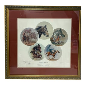 Vintage Lithograph Legends of the Big Cap Signed Fred Stone