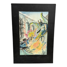 Vintage Sci Fi Watercolor by Jeffrey Robinson 1974