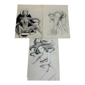 Vintage Ink Sketches Signed Devoe