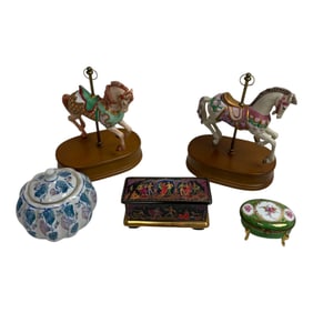 Vintage Porcelain Trinket Music Boxes