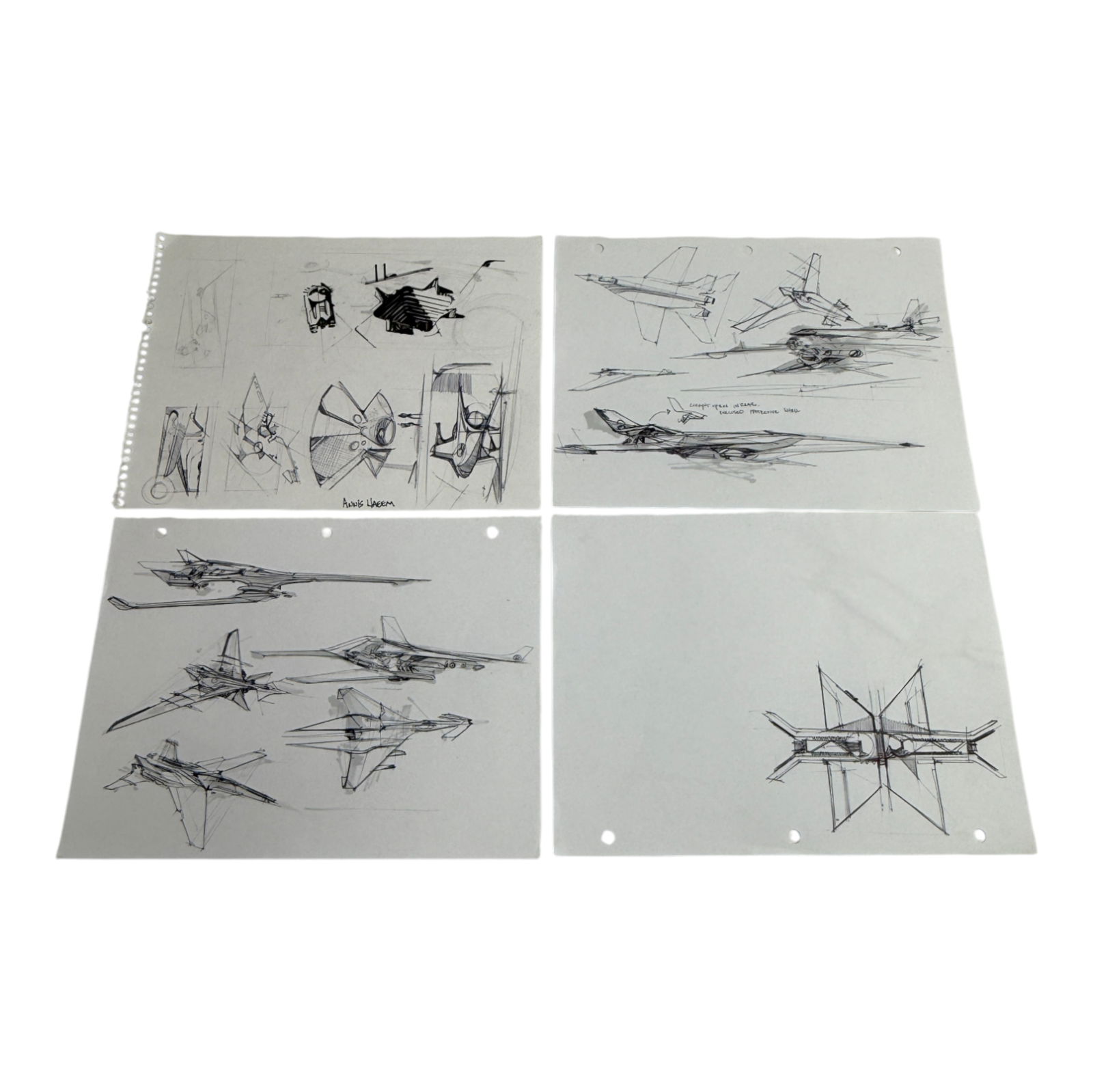 Disney Disney's Tron Animation Hand Drawn Sketches Signed Original Rare (1 of 8)