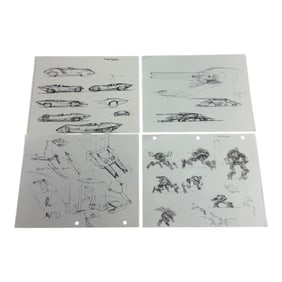 Disney Disney's Tron Animation Hand Drawn Sketches Signed Original Rare