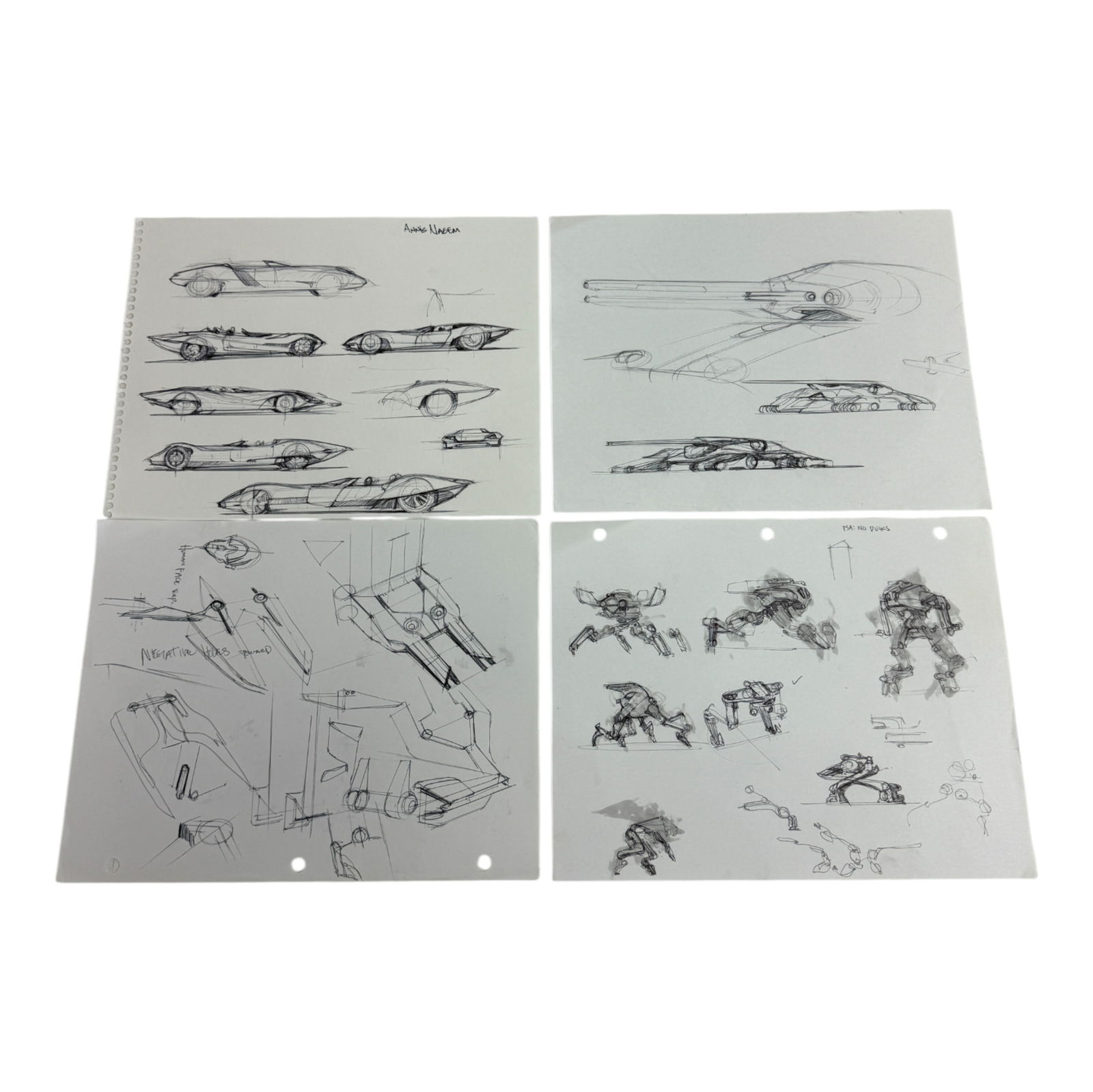 Disney Disney's Tron Animation Hand Drawn Sketches Signed Original Rare (1 of 10)