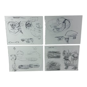 Disney Disney's Tron Animation Hand Drawn Sketches Signed Original Rare