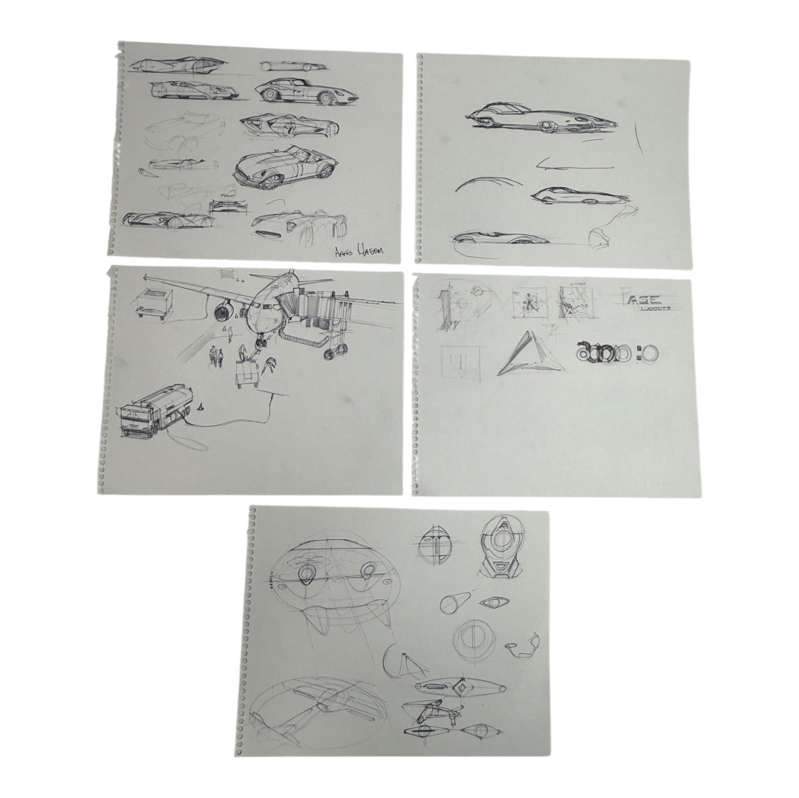 Disney Disney's Tron Animation Hand Drawn Sketches Signed Original Rare (1 of 9)