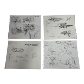 Disney Disney's Tron Animation Hand Drawn Sketches Signed Original Rare
