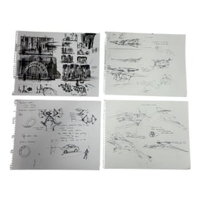 Disney Disney's Tron Animation Hand Drawn Sketches Signed Original Rare