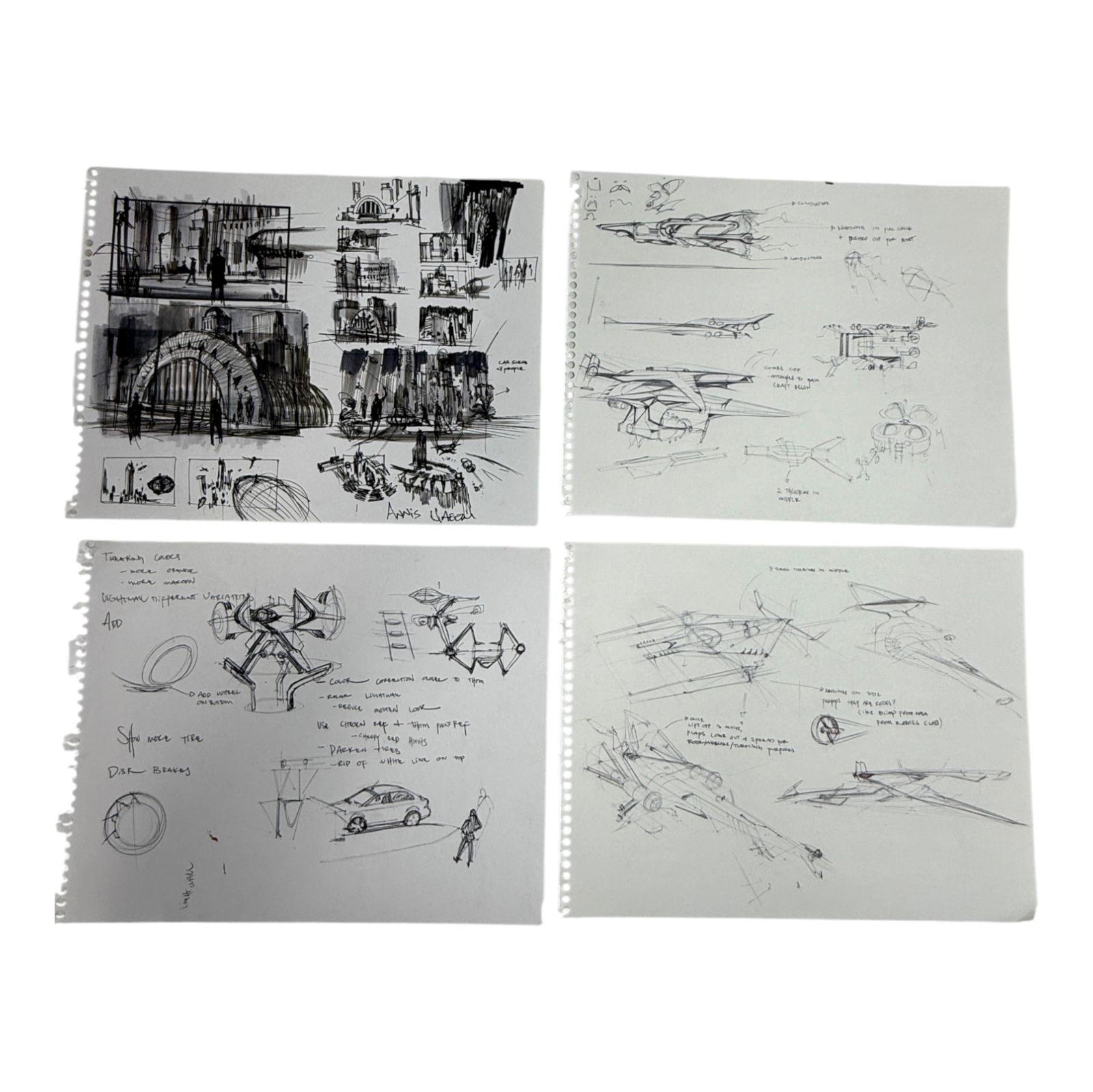 Disney Disney's Tron Animation Hand Drawn Sketches Signed Original Rare (1 of 9)