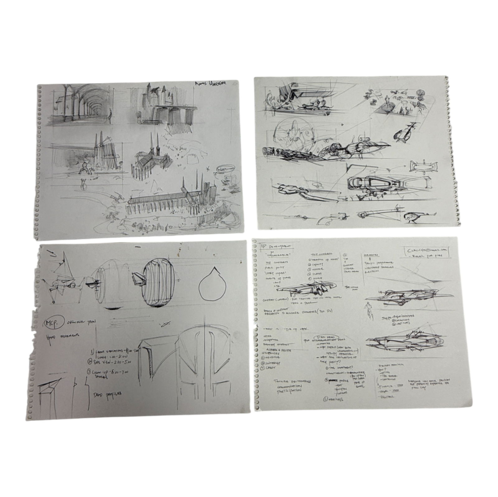 Disney Disney's Tron Animation Hand Drawn Sketches Signed Original Rare (1 of 9)