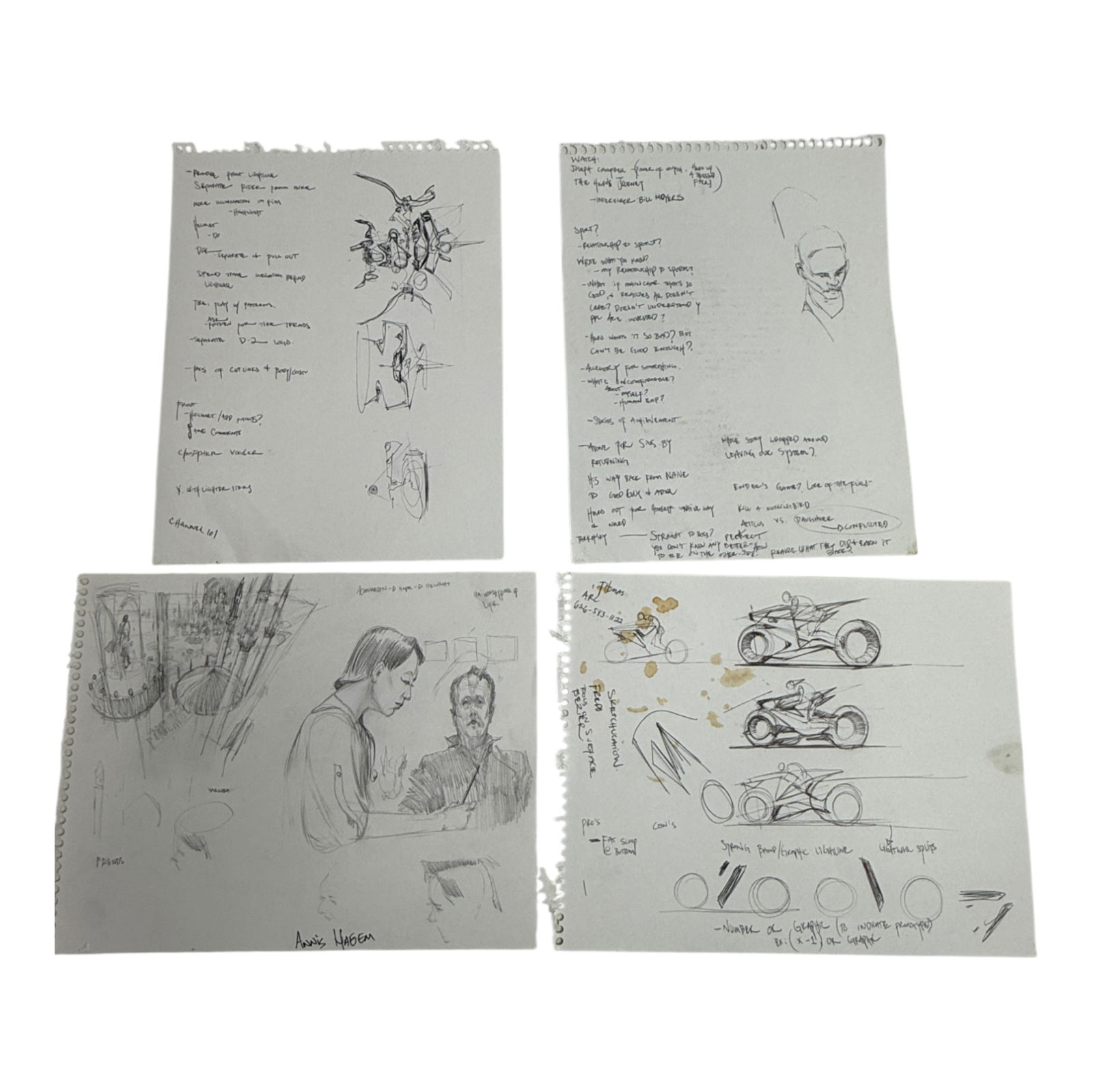 Disney Disney's Tron Animation Hand Drawn Sketches Signed Original Rare (1 of 8)