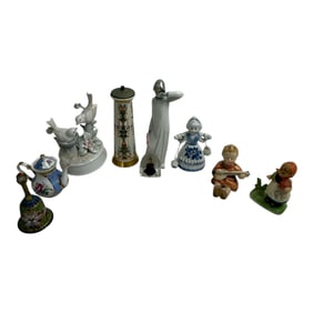 Vintage Porcelain Figures Bells Musicboxes