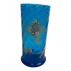 VTG Blue Art Nuevo Hand Blown Vase