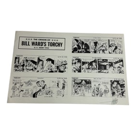 Bill Ward Signed Torchy Comic Storyboard