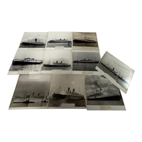 Vintage Lot Of Black And White Photos of 1930s Cruse Ships