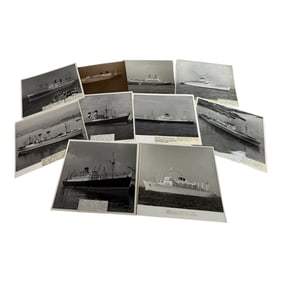 Vintage Black And White 8 in x 10 in Photos Of 1940-70s Cruise Liners