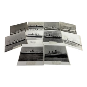 Vintage Black And White 8 in x 10 in Photos Of 1930s Cruise Liners