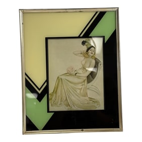 Art Deco Frame Reclining Nude Print