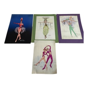 Vintage Hand Drawn Fashion Art Signed By Chery Davis