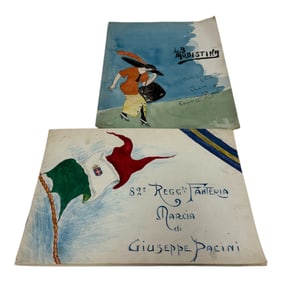 Vintage Hand Drawn And Painted Music Sheets By Giuseppe Pacini