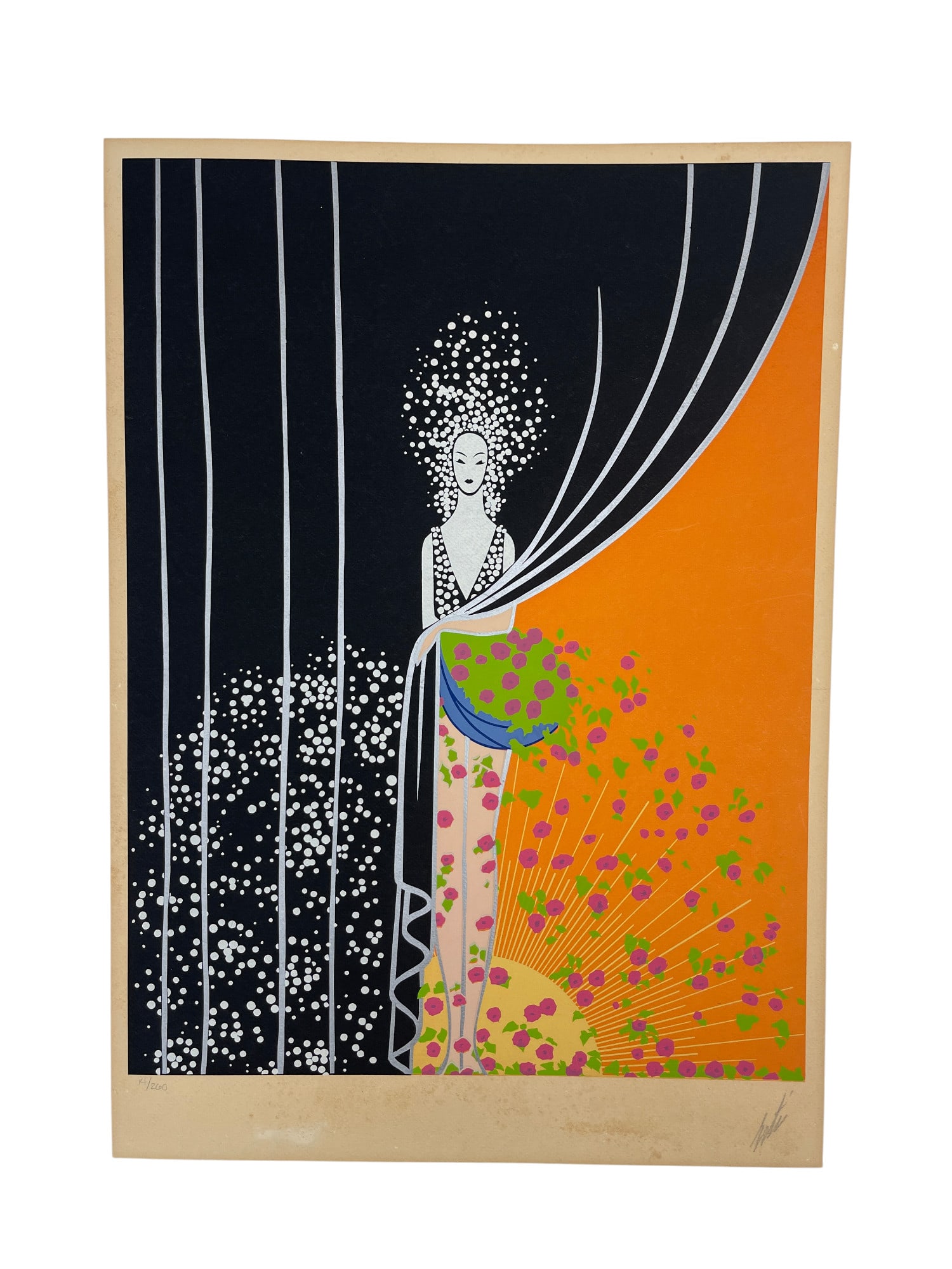 Vintage Lithograph Erte "Printemps" Hand Signed Number 14/260 Stamped (1 of 6)