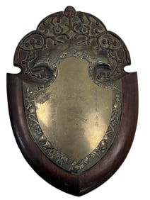 Antique Chinese Rosewood Presentation Sterling Silver Plaque