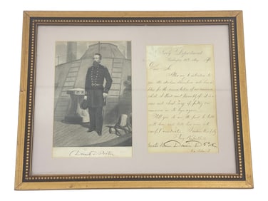 David D. Porter Navy Vice Admiral 1970 Signed Letter Introducing Ambrose Thompson