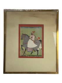 AN INDIAN MINIATURE PAINTING OF THE MUGHAL EMPEROR