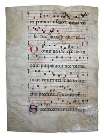 Antique Medieval Vellum Music Sheet