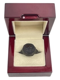 Bronze Roman Ring on Top Roman Coin