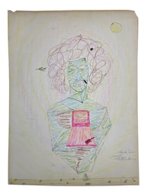 Jimi Hendrix Signed Illustration Art Drawing Rare