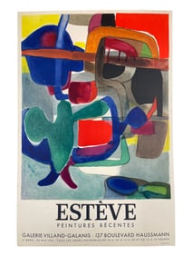 Vintage Esteve Peintures Recentes Mourlot Art Exhibition Lithographic Poster, 1977