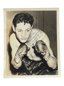 Vintage Boxer Enrique Bolanos Signed B&W Photograph