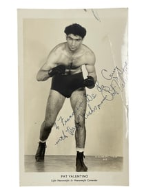 Vintage Boxer Pat Valentino Light Heavyweight & Heavyweight Contender Signed Photograph