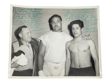 Vintage Boxers Harry Shall and Freddie Herman Signed B&W Photograph 1947
